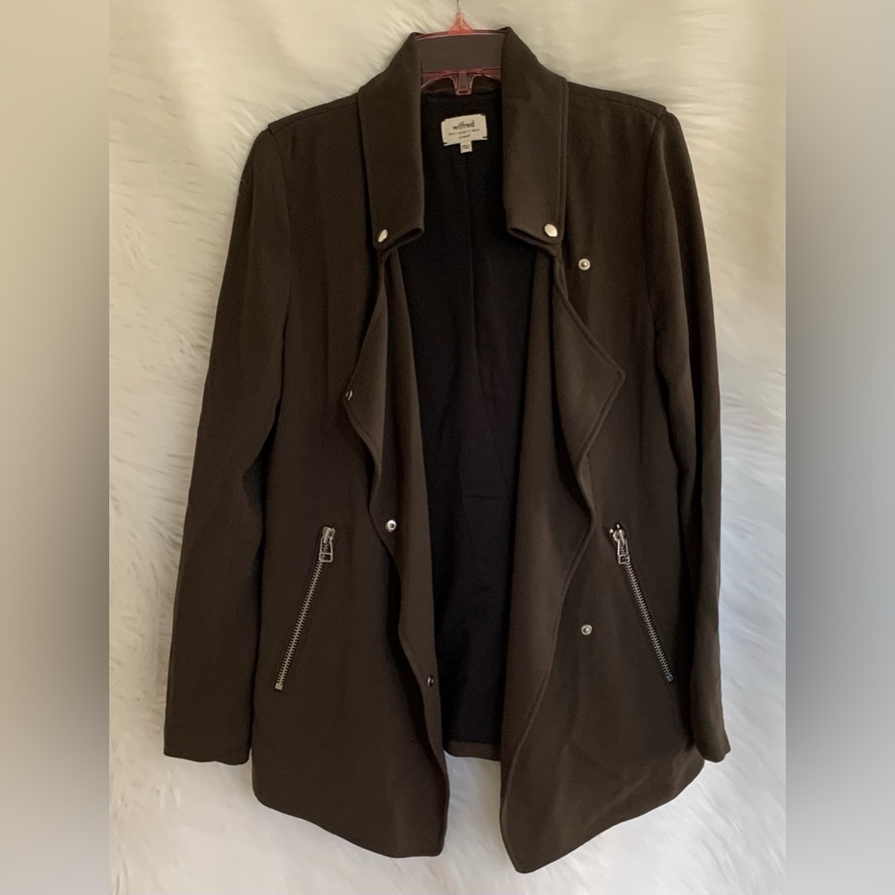 Wilfred Mayet Moto Jacket / Blazer Olive Green Fully Lined XSmall Crepe
